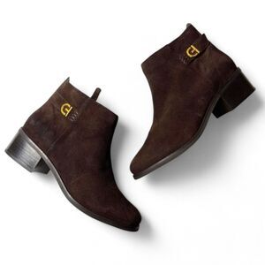 COLE HAAN - Womens Holis Brown Suede Buckle Bootie, NWOT! Size 9B